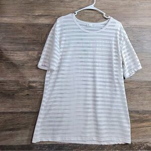 ZYIA White Perforated Short Sleeve Tee